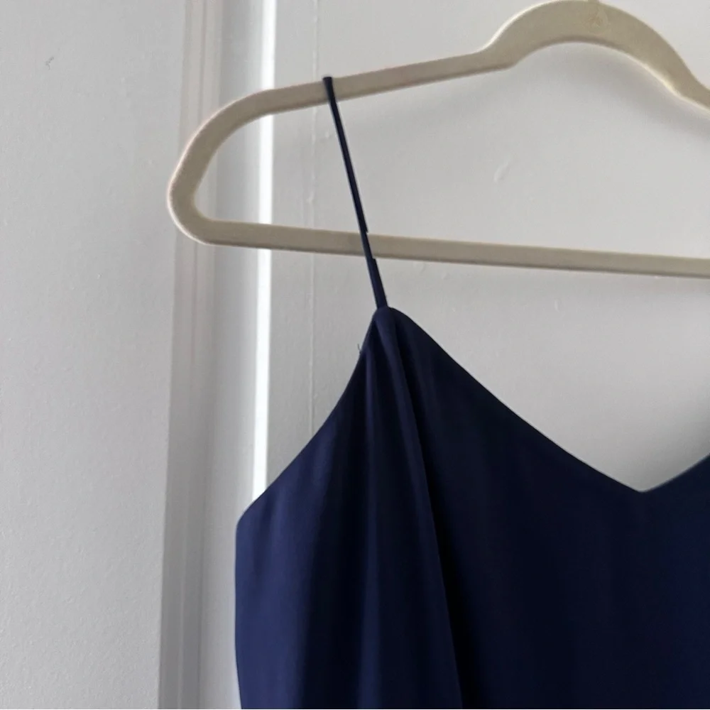 J. Crew Spaghetti Strap Navy Blue Side Split Maxi Dress Women's Size 6 NWT